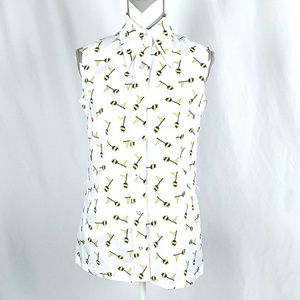 Vintage Sleeveless Top Yacht Flag Print Sz 12